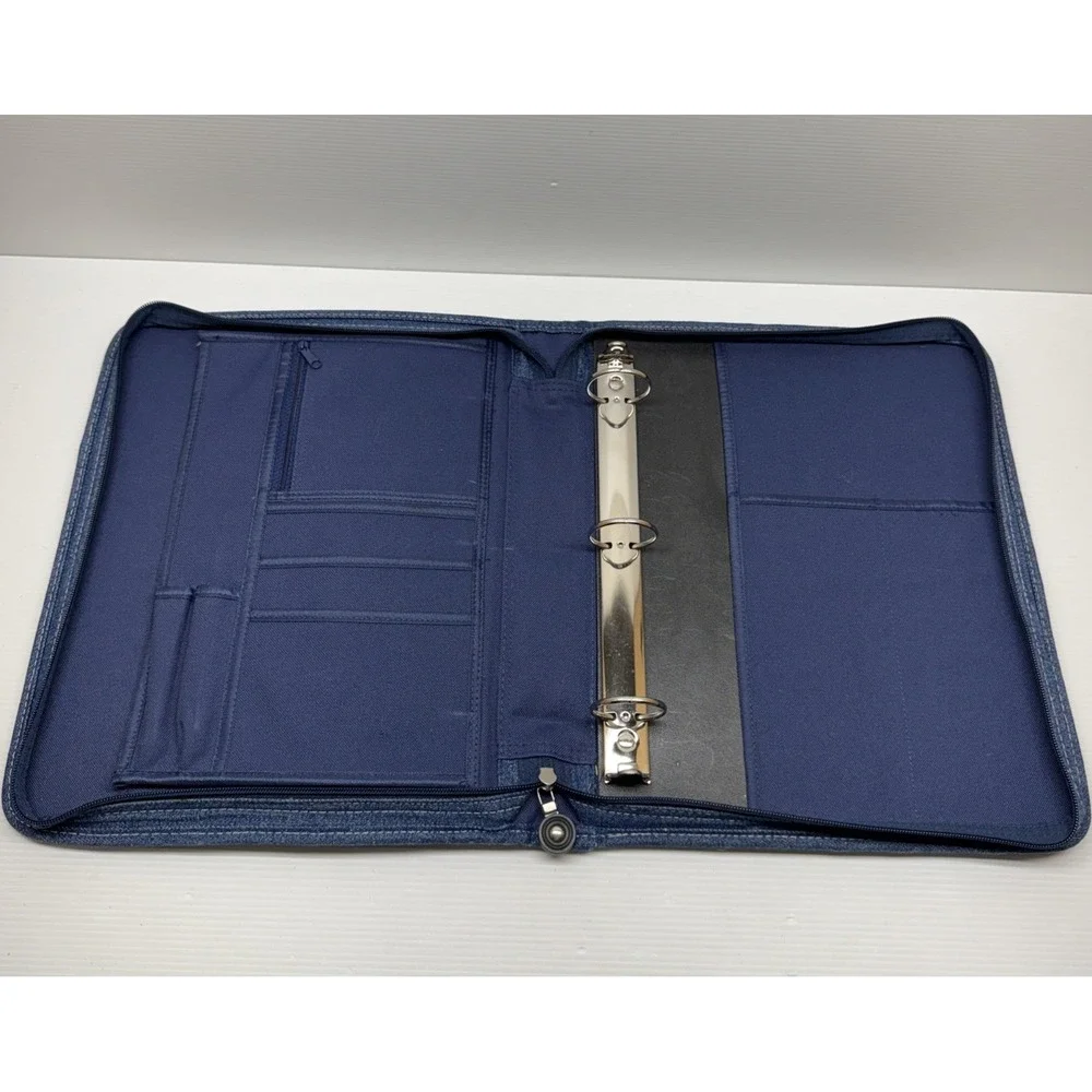Vintage Denim Retro Y2K Notebook Binder Blue Jean Trapper Keeper 3 Ring Pockets